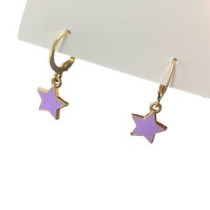 Purple star earrings